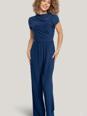 Baltic Born Women's Navy Short-Sleeve Jumpsuit (M)